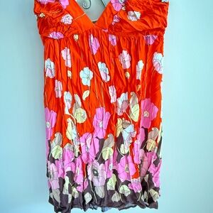 Forever 21 Floral Mini Dress - Red, Pink, Brown